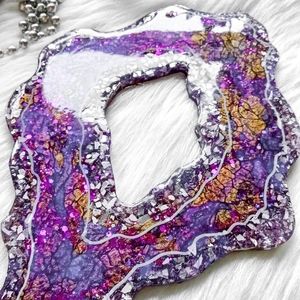 Resin Geode, Centerpiece, Decor, Purple